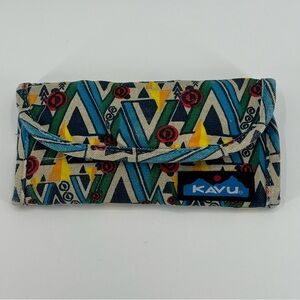 KAVU | Canvas Tri-Fold Wallet | Aztec Geometric Print | Boho Outdoor Style